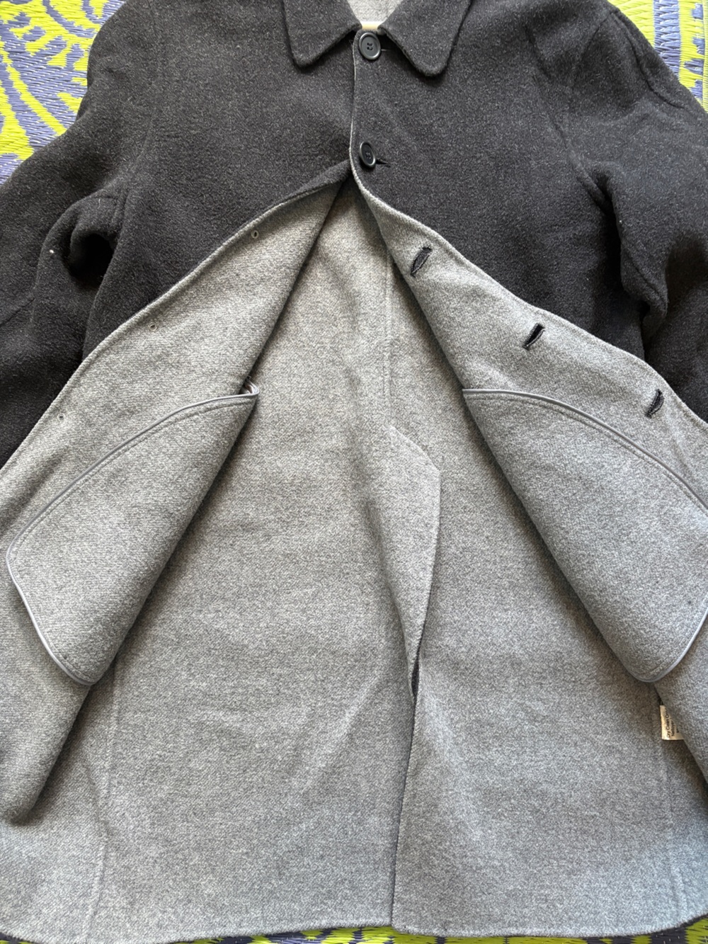 Club Monaco Charcoal Gray Men's Wool Double Faced Single Breast Coat Size M Fall - Picture 5 of 11